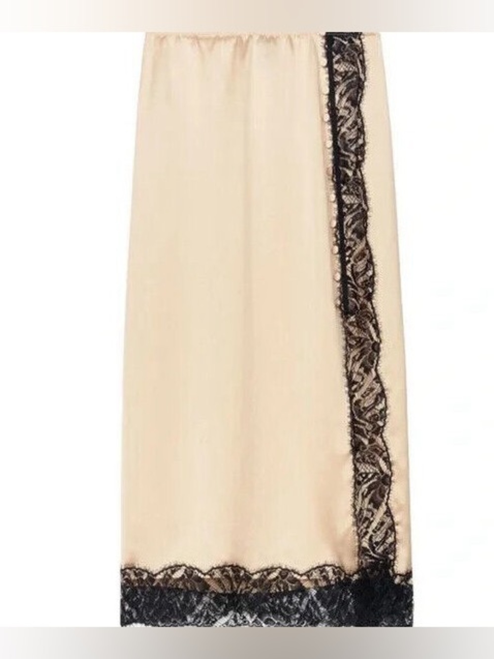 Victoria's Secret Slip Skirt with Black Lace Trim*NWT -Large